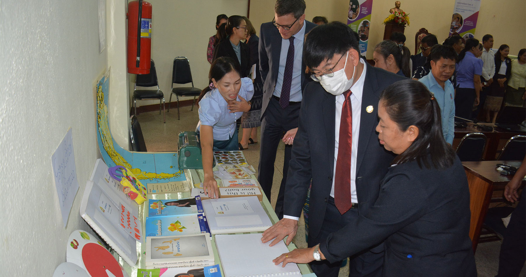 Special school introduced the braille curriculum to the Minister of Education and Sports