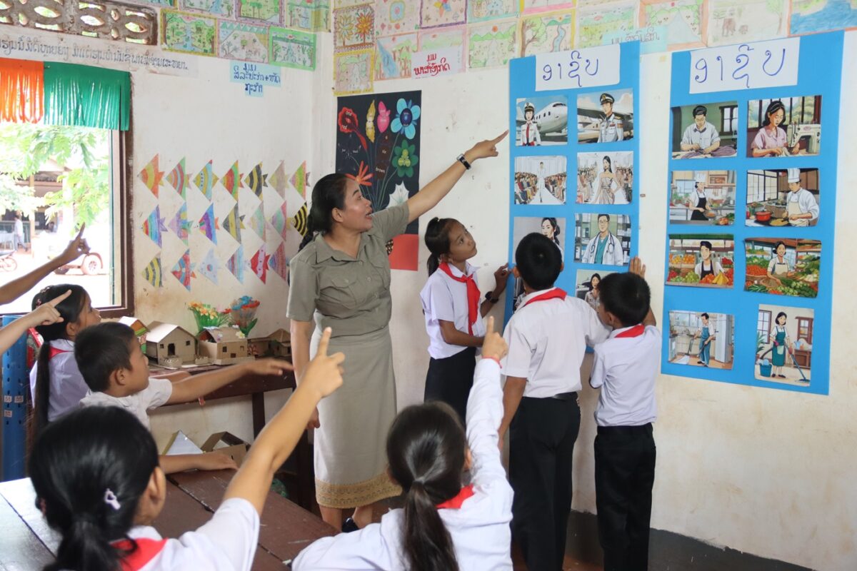 In the video, the teacher shows how posters and imagery used in the classroom can promote gender equity